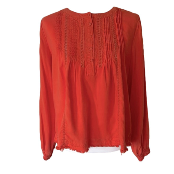 Velvet Heart Tops - NWT Velvet Heart Orange Tencel Peasant Blouse Women's Medium